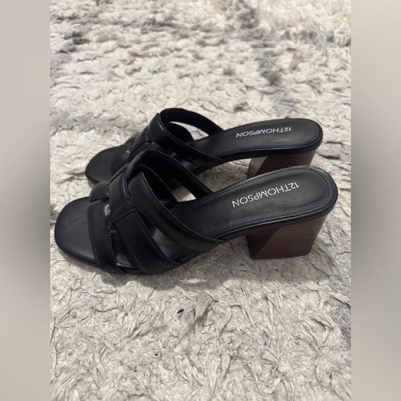 Thompson Shoes - Thompson Black Block Heel Sandals